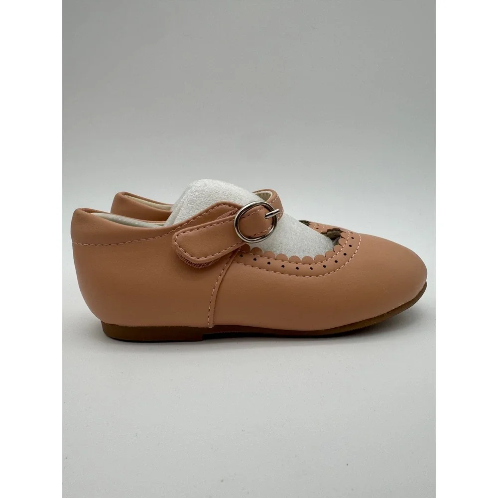 Toddler Girls Mary Jane Shoes Tan Strap Dress Shoes Size 10M 17CM